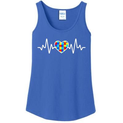 Heartbeat Autism Awareness Heart Ladies Essential Tank