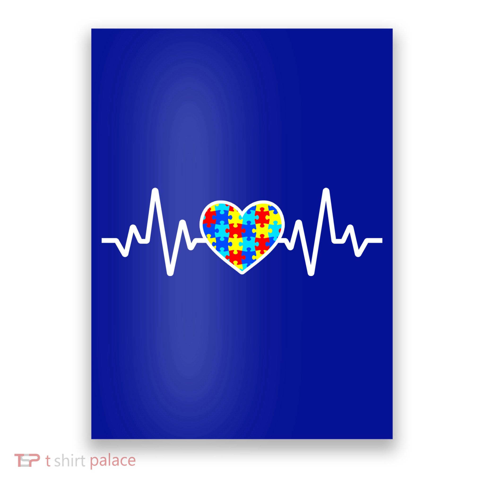 Heartbeat Autism Awareness Heart Poster