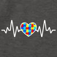 Heartbeat Autism Awareness Heart Vector Backpack