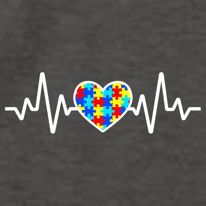 Heartbeat Autism Awareness Heart Vector Backpack