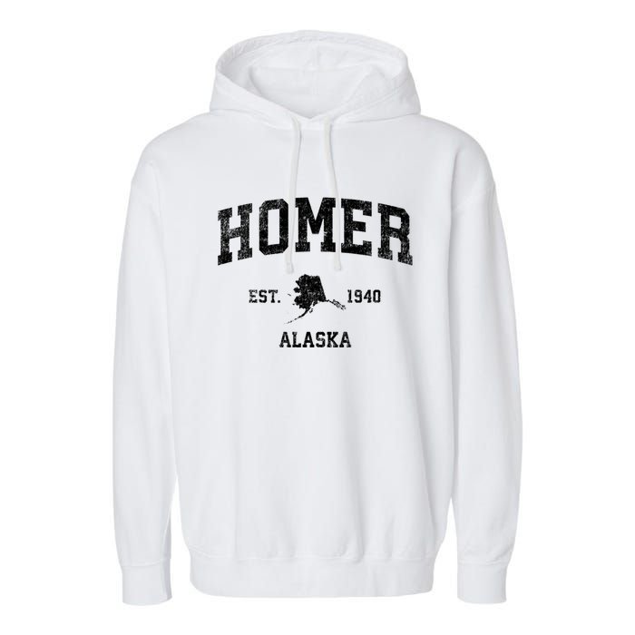 Homer Alaska Ak Vintage Established Sports Design Garment-Dyed Fleece Hoodie