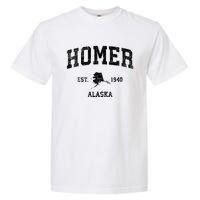 Homer Alaska Ak Vintage Established Sports Design Garment-Dyed Heavyweight T-Shirt