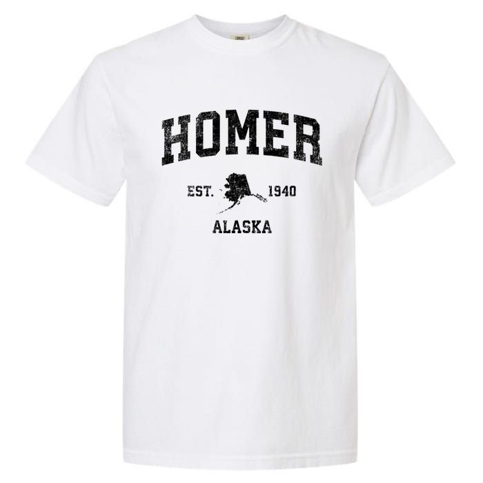 Homer Alaska Ak Vintage Established Sports Design Garment-Dyed Heavyweight T-Shirt