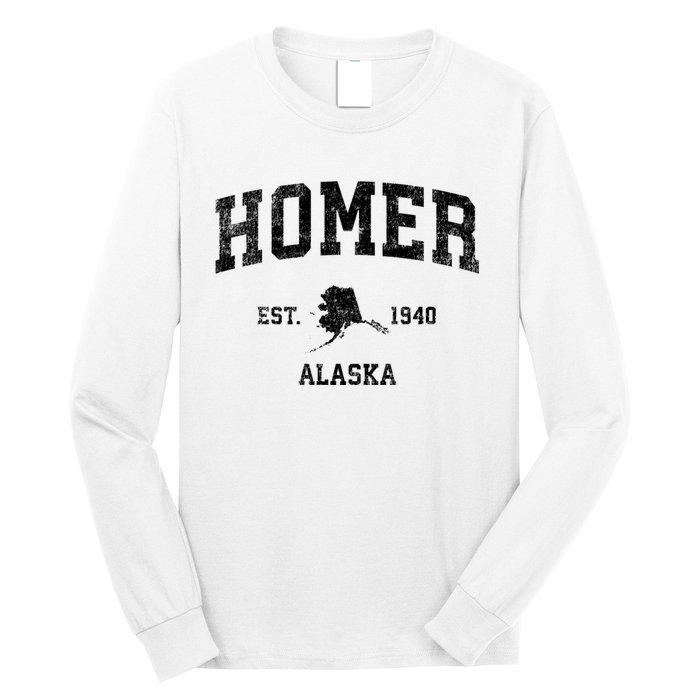 Homer Alaska Ak Vintage Established Sports Design Long Sleeve Shirt