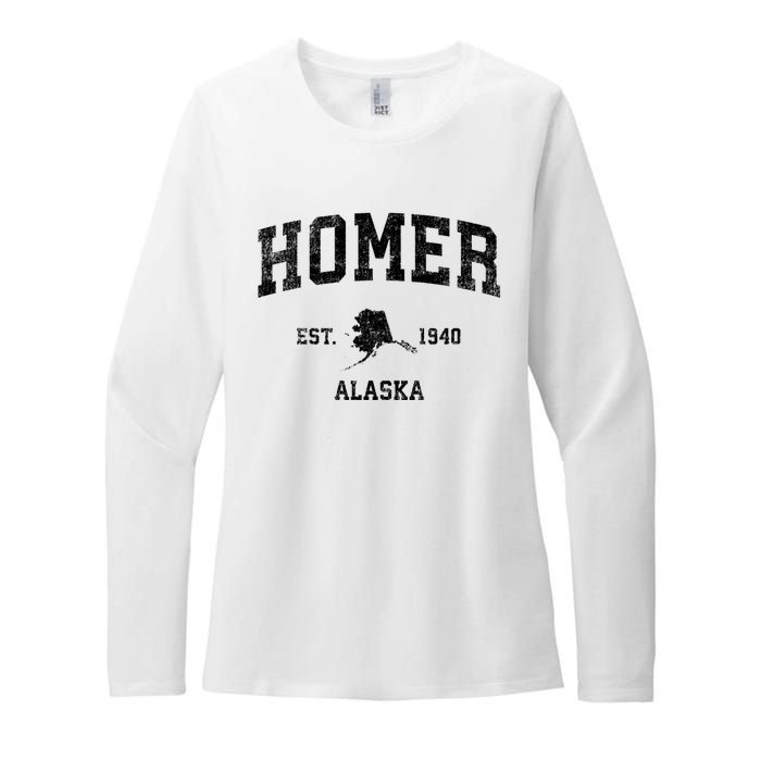 Homer Alaska Ak Vintage Established Sports Design Womens CVC Long Sleeve Shirt