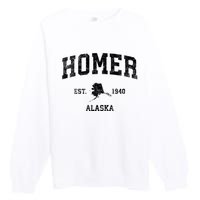 Homer Alaska Ak Vintage Established Sports Design Premium Crewneck Sweatshirt