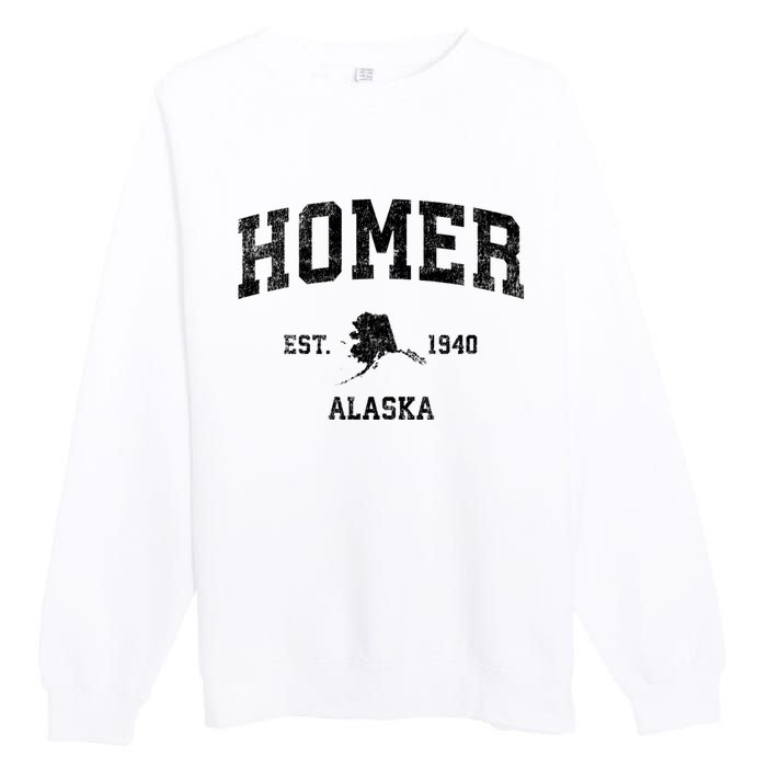 Homer Alaska Ak Vintage Established Sports Design Premium Crewneck Sweatshirt