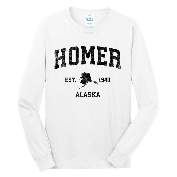 Homer Alaska Ak Vintage Established Sports Design Tall Long Sleeve T-Shirt