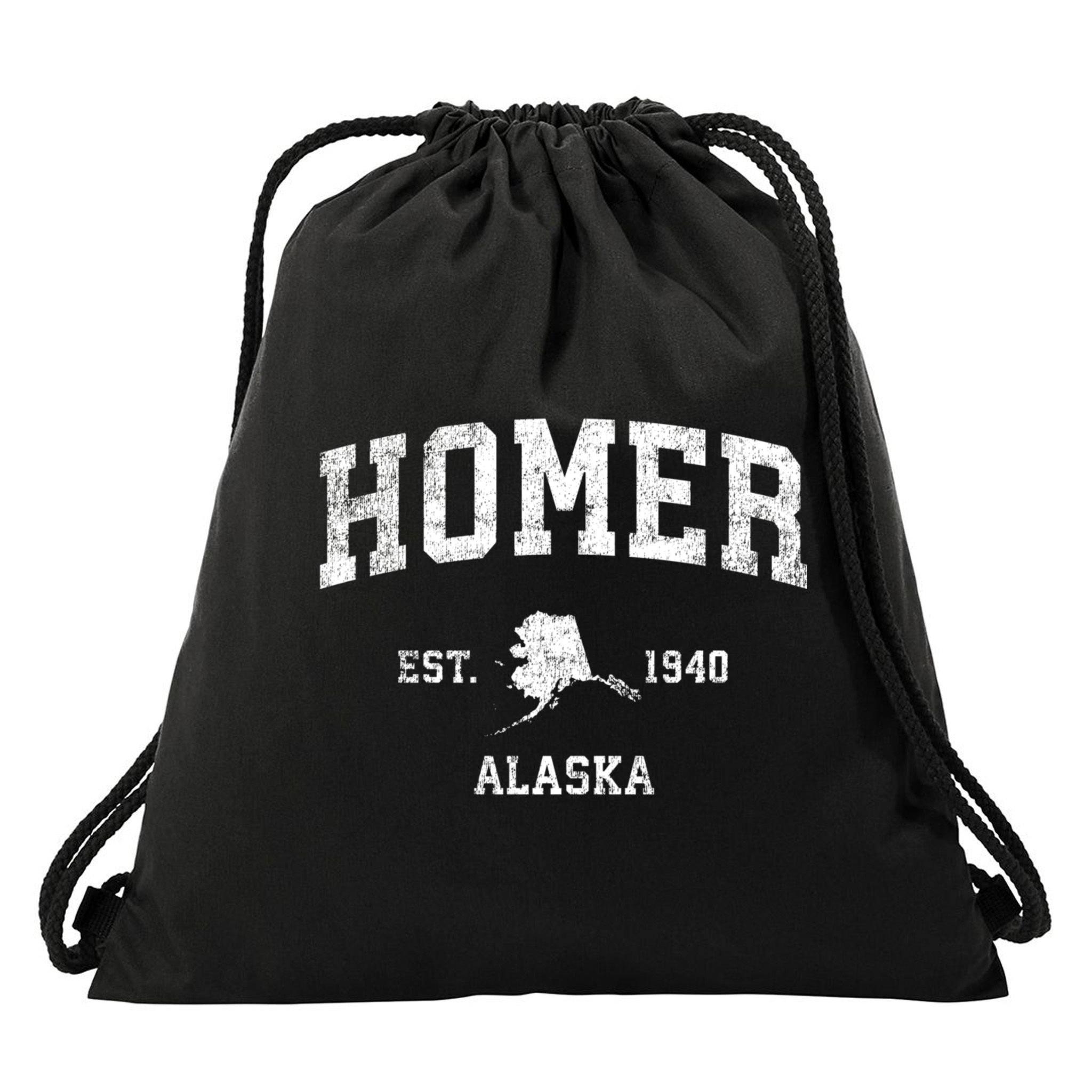 Homer Alaska Ak Vintage Sports Drawstring Bag