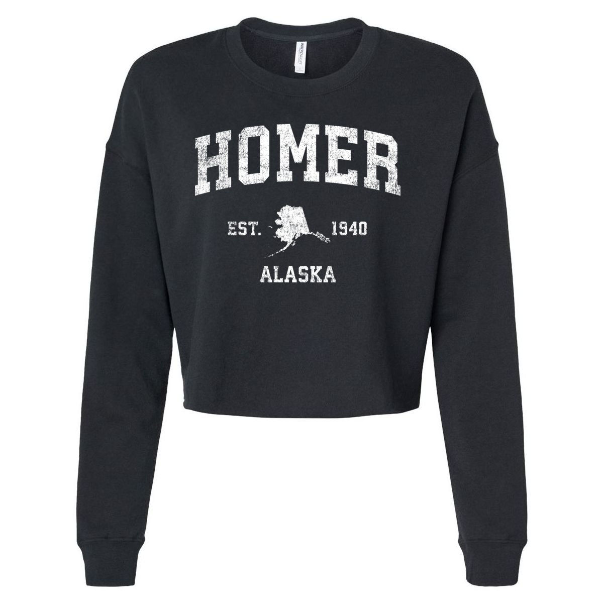 Homer Alaska Ak Vintage Sports Cropped Pullover Crew