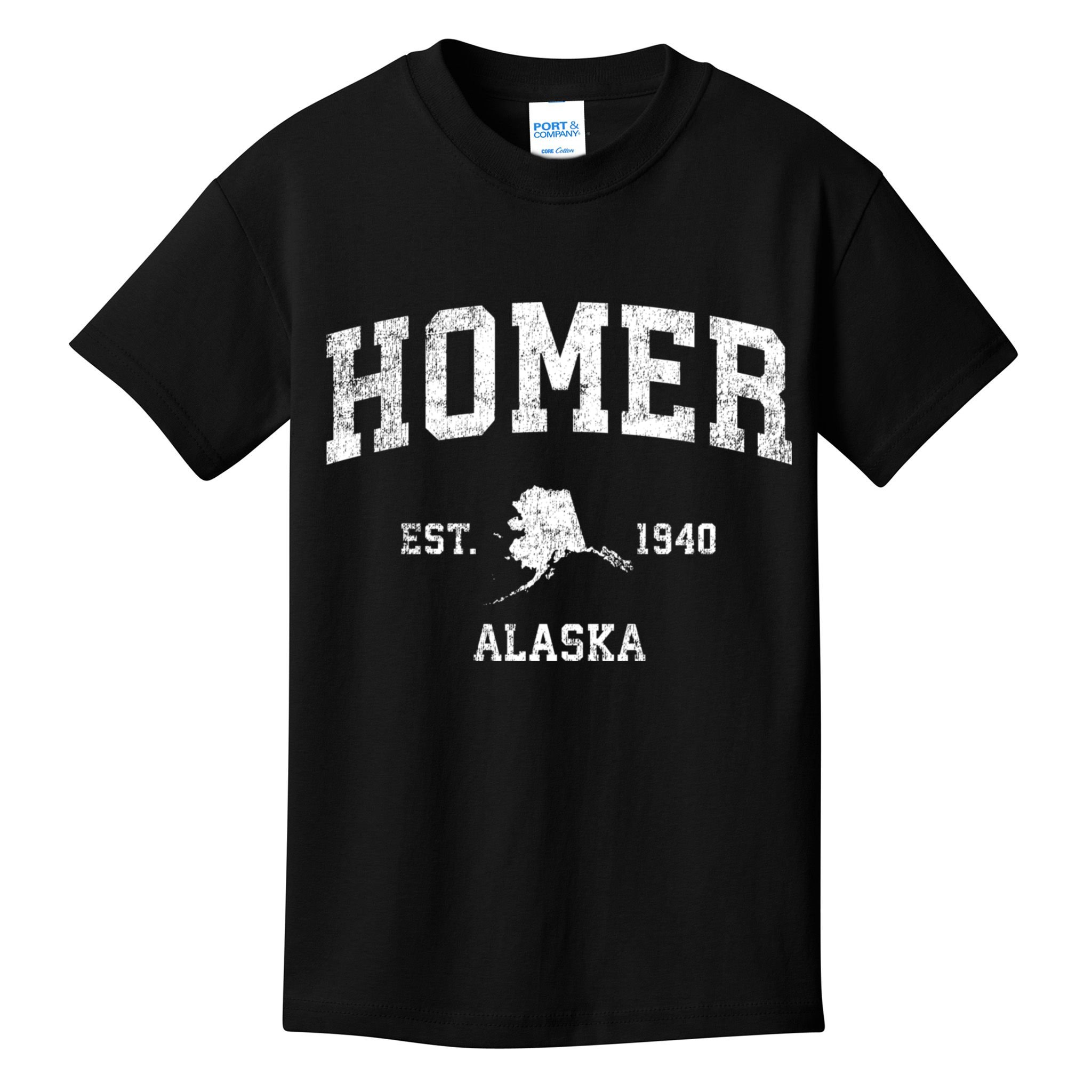 Homer Alaska Ak Vintage Sports Kids T-Shirt