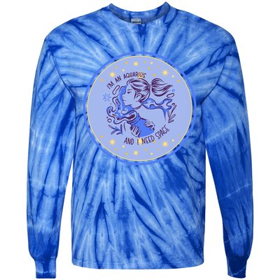 Horsocope Astrology Aquarius Gift Tie-Dye Long Sleeve Shirt