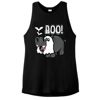 Hippo Africa Animal Hippopotamus Halloween Costume Ladies PosiCharge Tri-Blend Wicking Tank