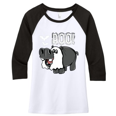 Hippo Africa Animal Hippopotamus Halloween Costume Women's Tri-Blend 3/4-Sleeve Raglan Shirt