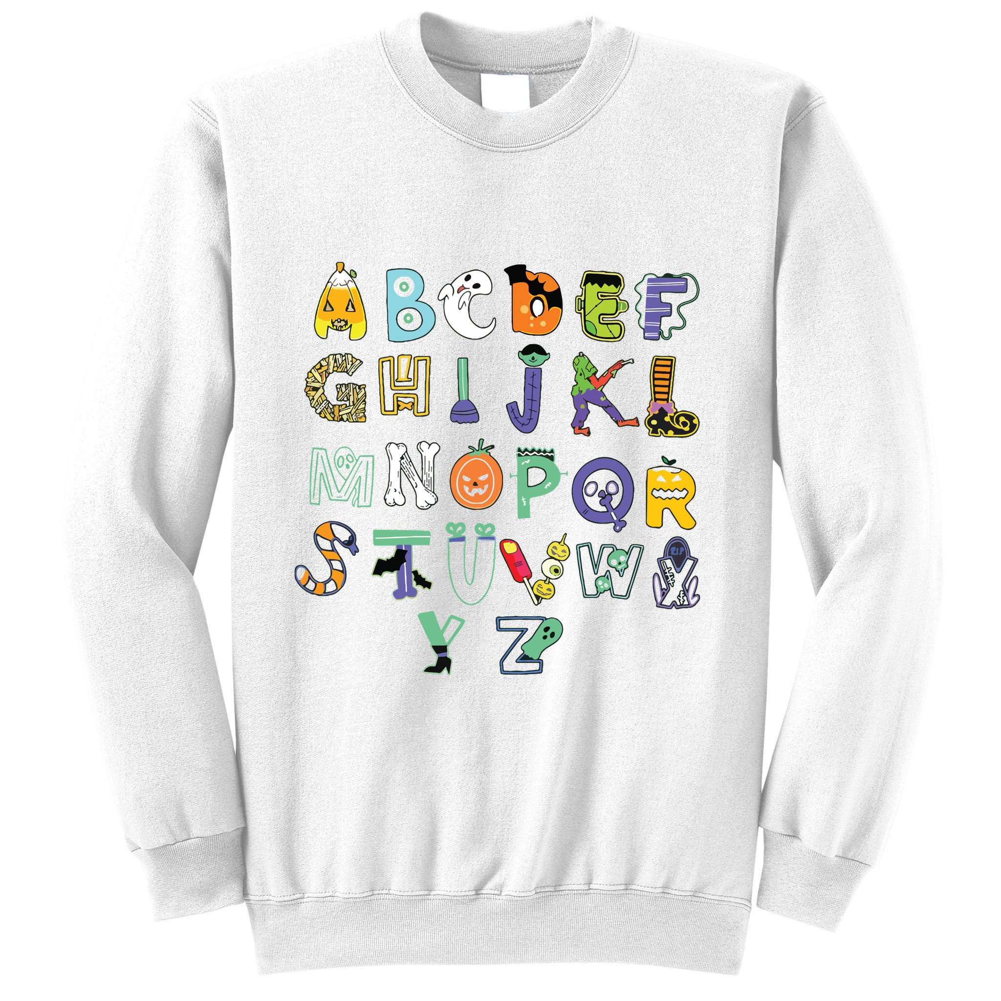 Halloween Alphabet ABC Teacher Costume Kids Sweatshirt