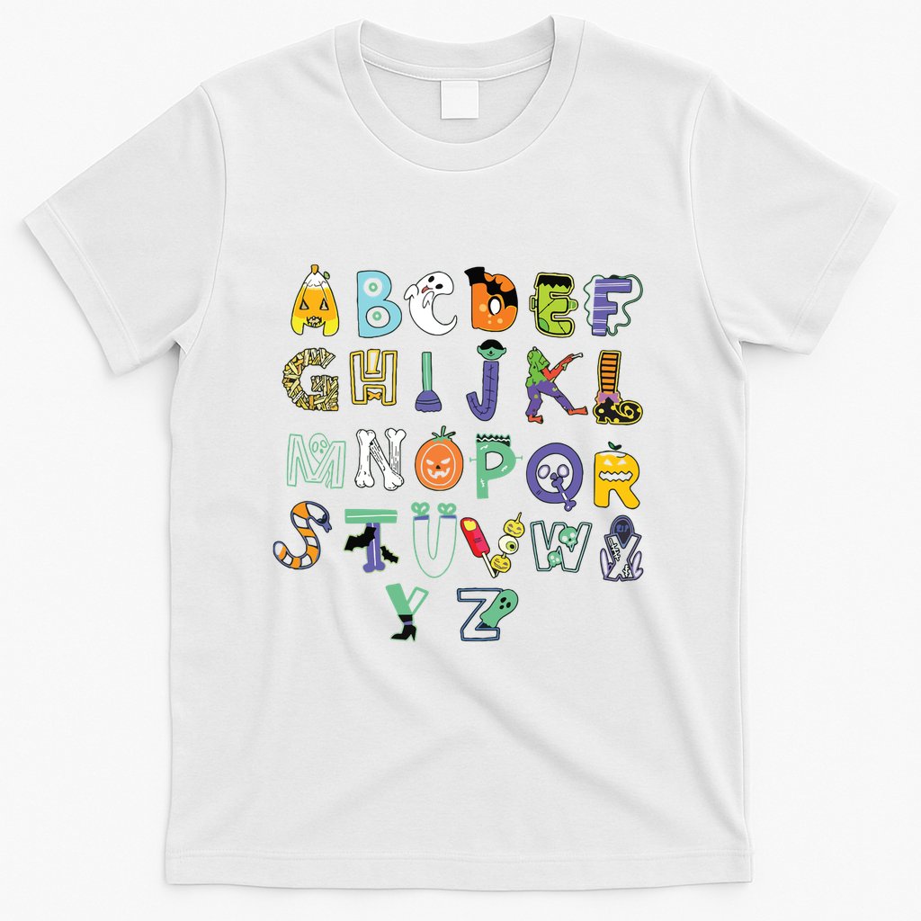 Halloween Alphabet ABC Teacher Costume Kids T-Shirt