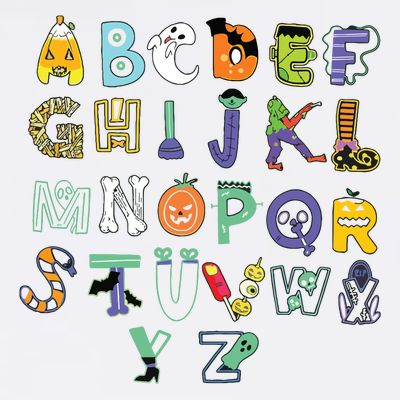 Halloween Alphabet ABC Teacher Costume Kids T-Shirt
