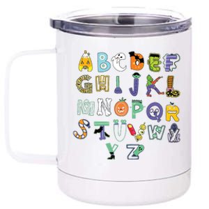 Halloween Alphabet ABC Teacher Costume Kids 12 oz Stainless Steel Tumbler Cup