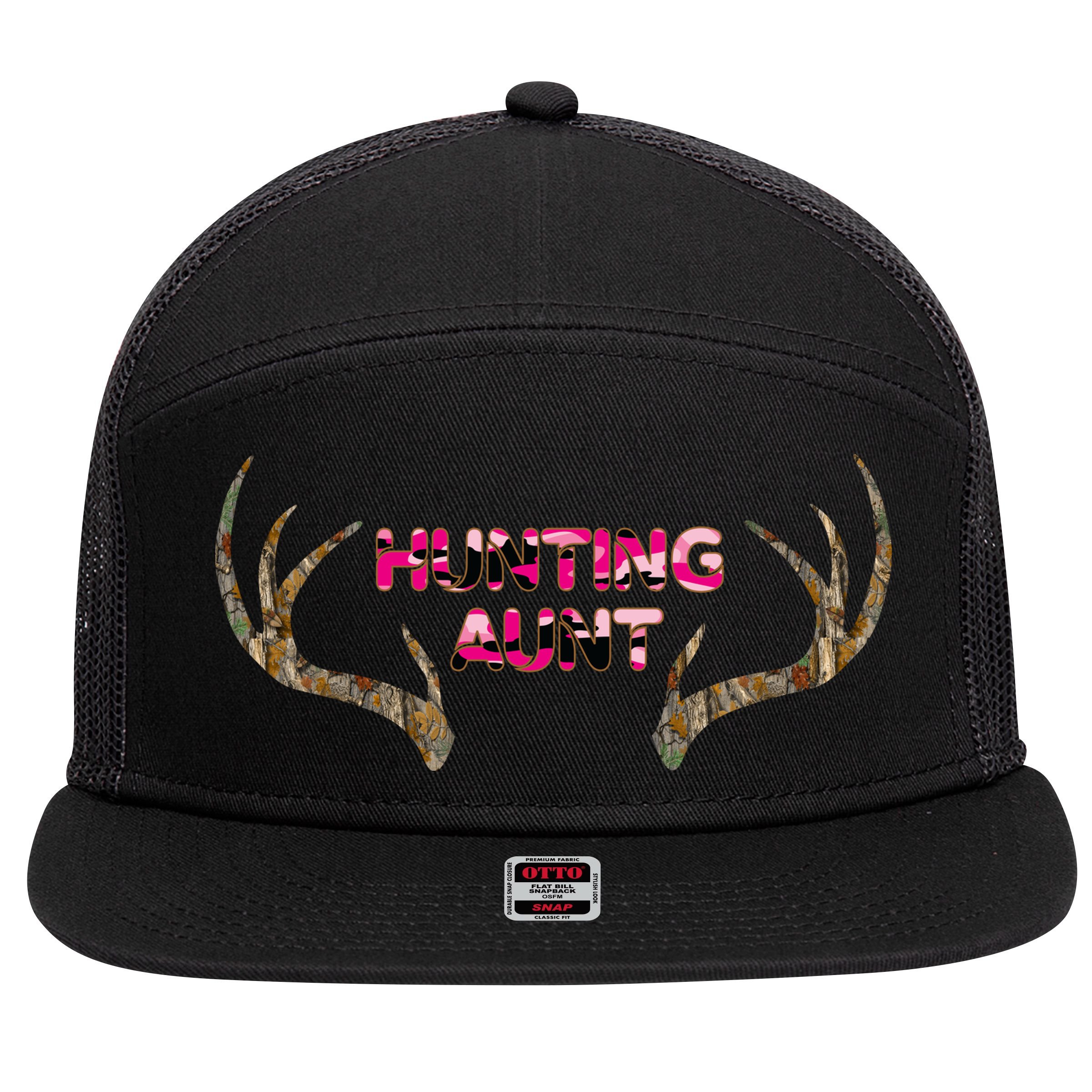 Hunting Aunt Auntie 7 Panel Mesh Trucker Snapback Hat