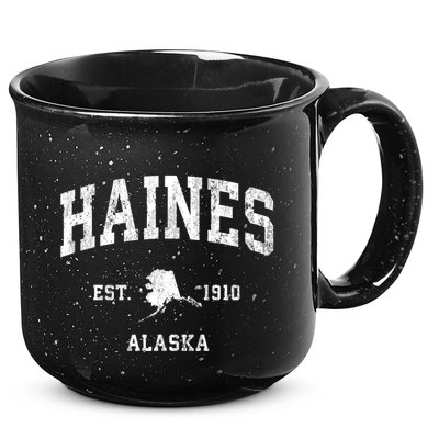 Haines Alaska Ak Vintage Athletic Sports 15oz Campfire Ceramic Mug