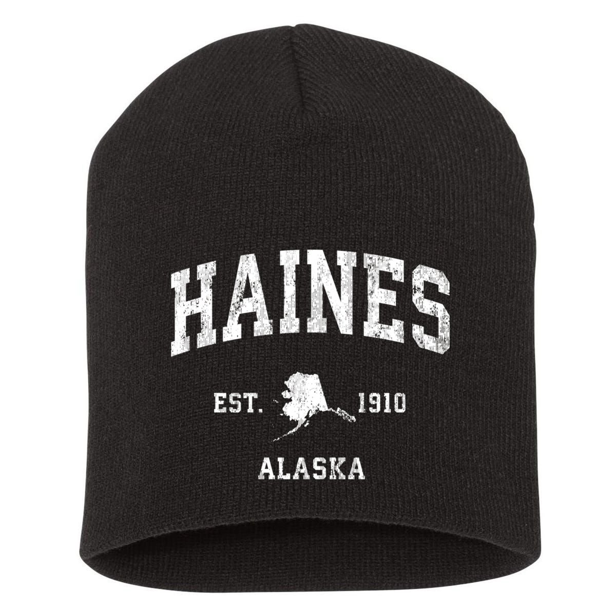 Haines Alaska Ak Vintage Athletic Sports Short Acrylic Beanie