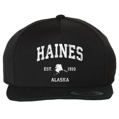 Haines Alaska Ak Vintage Athletic Sports Wool Snapback Cap