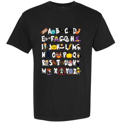 Halloween Alphabet Abcs Learning Kindergarten Teacher Garment-Dyed Heavyweight T-Shirt