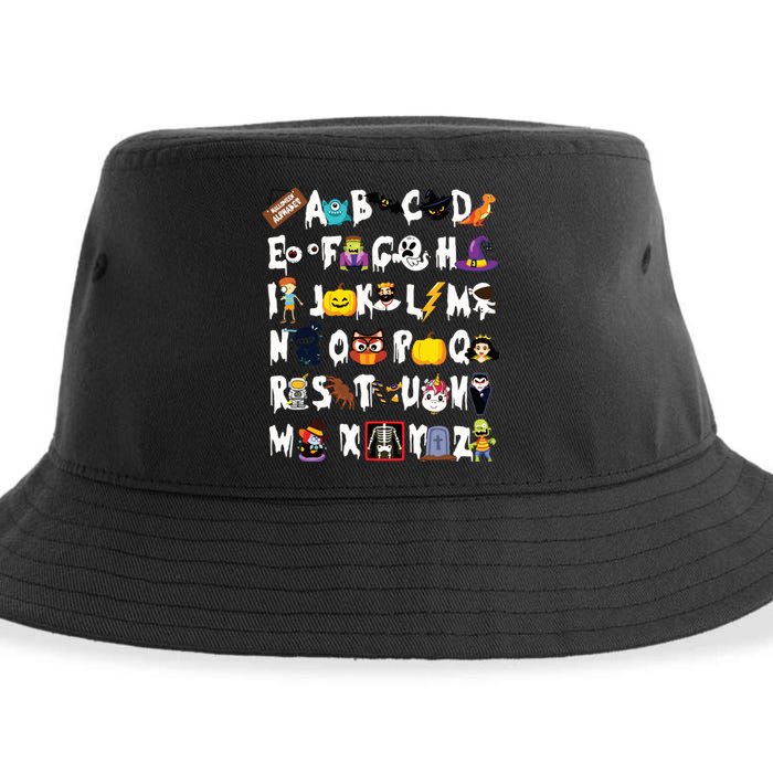 Halloween Alphabet Abcs Learning Kindergarten Teacher Sustainable Bucket Hat