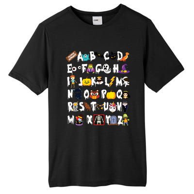 Halloween Alphabet Abcs Learning Kindergarten Teacher Tall Fusion ChromaSoft Performance T-Shirt