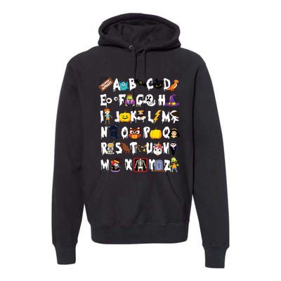 Halloween Alphabet Abcs Learning Kindergarten Teacher Premium Hoodie