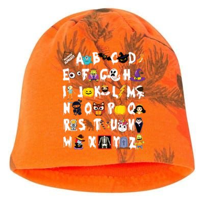 Halloween Alphabet Abcs Learning Kindergarten Teacher Kati - Camo Knit Beanie