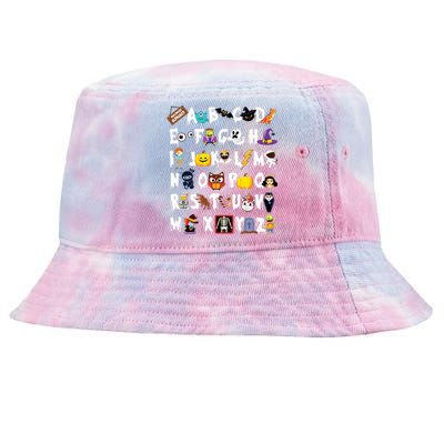 Halloween Alphabet Abcs Learning Kindergarten Teacher Tie-Dyed Bucket Hat