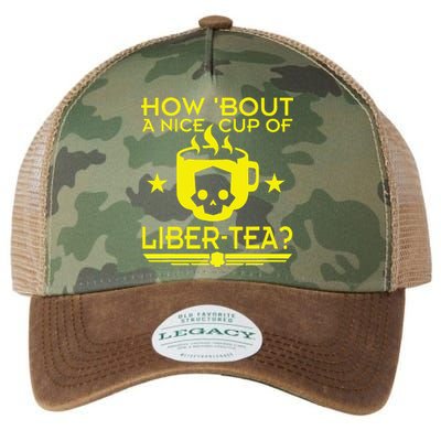 How About A Nice Cup Of Libert Tea Funny Legacy Tie Dye Trucker Hat