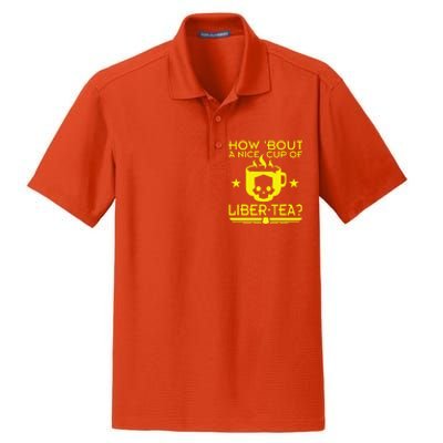 How About A Nice Cup Of Libert Tea Funny Dry Zone Grid Polo