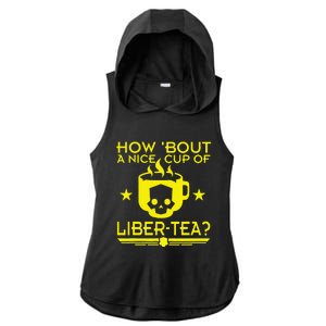 How About A Nice Cup Of Libert Tea Funny Ladies PosiCharge Tri-Blend Wicking Draft Hoodie Tank