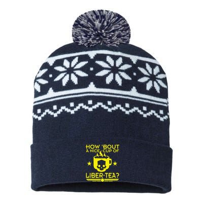 How About A Nice Cup Of Libert Tea Funny USA-Made Snowflake Beanie