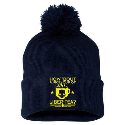 How About A Nice Cup Of Libert Tea Funny Pom Pom 12in Knit Beanie