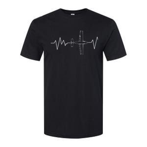 Heartbeat Airplane Aviation Aircraft Pilot Plane Softstyle CVC T-Shirt