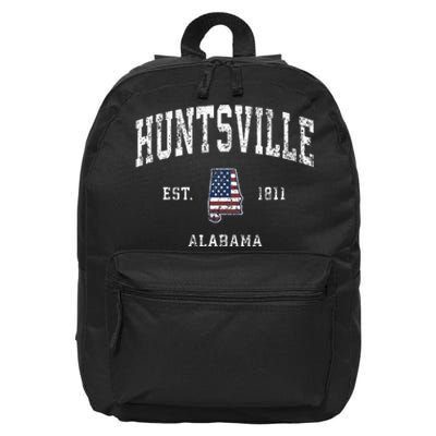 Huntsville Alabama Al Vintage American Flag Sports Design 16 in Basic Backpack