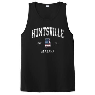 Huntsville Alabama Al Vintage American Flag Sports Design PosiCharge Competitor Tank