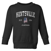 Huntsville Alabama Al Vintage American Flag Sports Design Toddler Sweatshirt