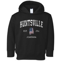 Huntsville Alabama Al Vintage American Flag Sports Design Toddler Hoodie