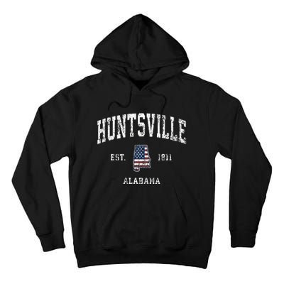 Huntsville Alabama Al Vintage American Flag Sports Design Tall Hoodie