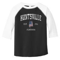 Huntsville Alabama Al Vintage American Flag Sports Design Toddler Fine Jersey T-Shirt