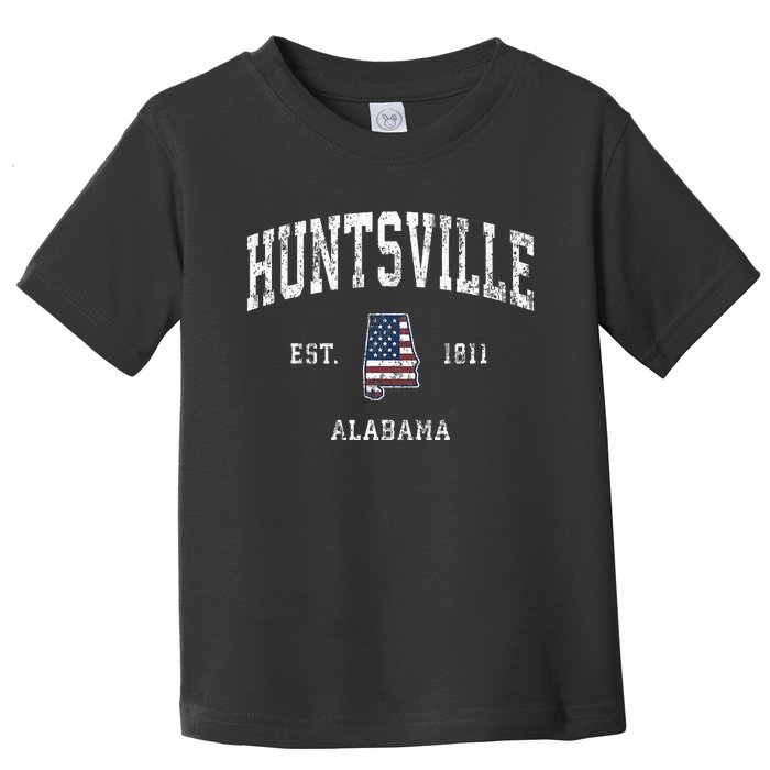 Huntsville Alabama Al Vintage American Flag Sports Design Toddler T-Shirt