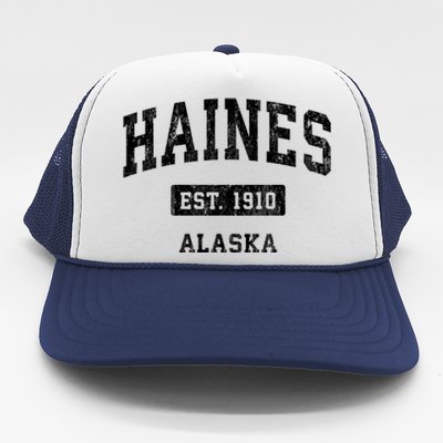 Haines Alaska Ak Vintage Sports Established Trucker Hat