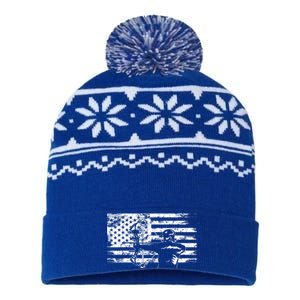 Hunting Archer American Flag Bowhunting Hunter Gift USA-Made Snowflake Beanie