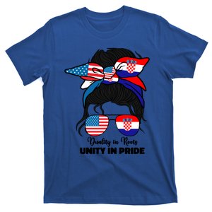 Half American And Croatian Usa Croatia Flag Gift T-Shirt