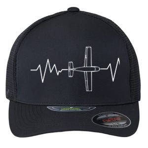 Heartbeat Airplane Aviation Aircraft Pilot Plane Gift Flexfit Unipanel Trucker Cap