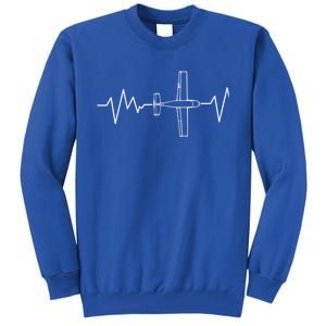 Heartbeat Airplane Aviation Aircraft Pilot Plane Gift Tall Sweatshirt